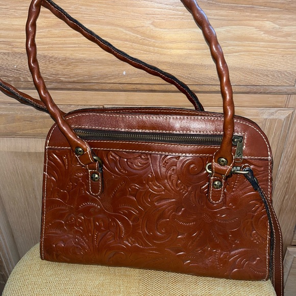 Elegant Brown Patricia Nash Embossed Leather Handbag